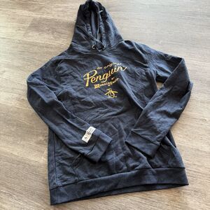 Penguin Men’s Hooded Pullover Sweatshirt Fleece Hoodie Logo Navy NWT $98 Small